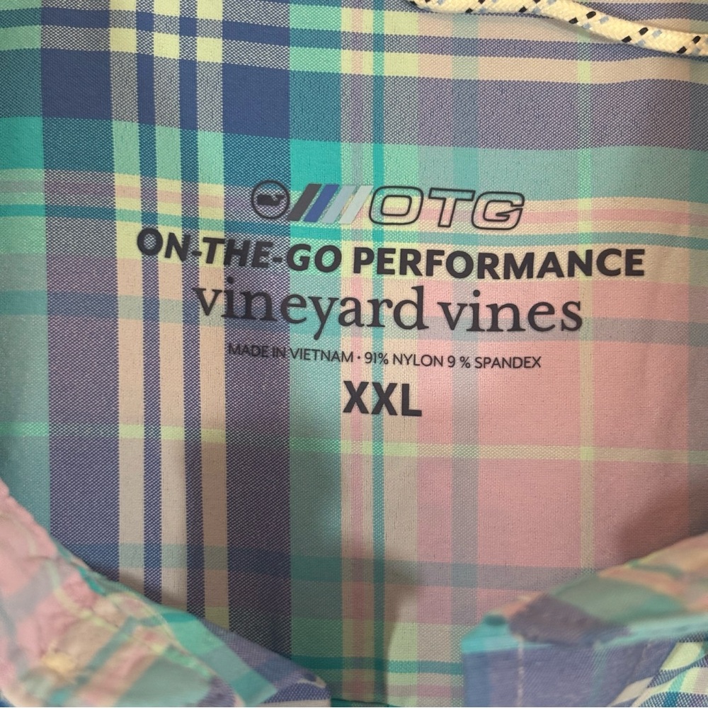 Vineyard Vines On the Go Performance Sz XXL Button Pastel Plaid Shirt Sz XXL - Picture 6 of 11